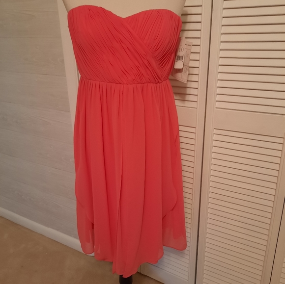 Donna morgan coral ruched convertible 8 in 1 chiffon dress sz 10 NWT *I - Picture 7 of 10
